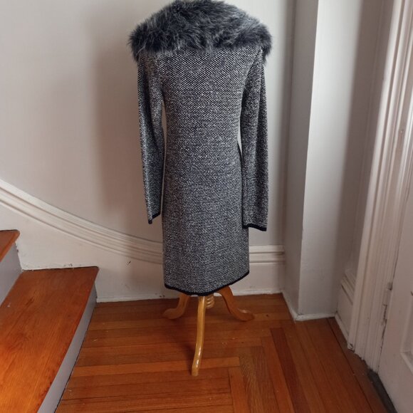 MORGAN DE TOI FRANCE FAUX FUR SWEATER COAT S NEW - Picture 11 of 11